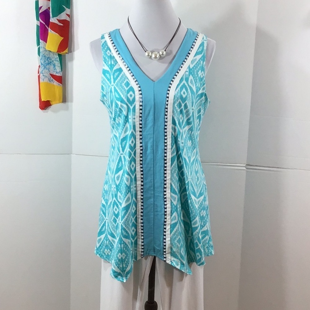 Joyous and Free beaded tunic top L